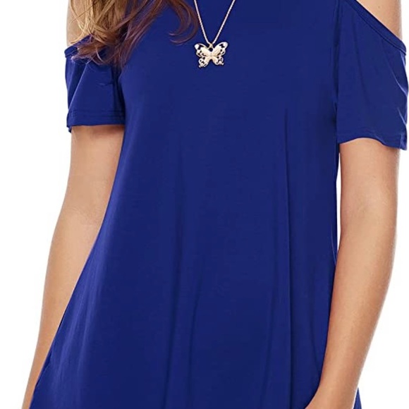 Casual Cold Shoulder Tunic Tops Loose Blouse Shirts (Brand new with tag) - Picture 4 of 7